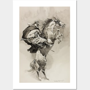 As They Threw their Animals Back upon their Haunches by Frederic Remington Posters and Art